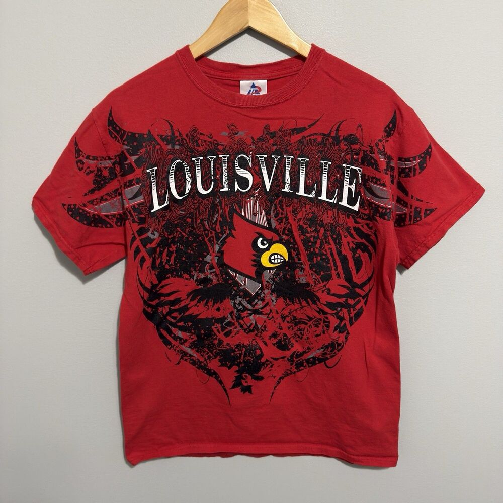 Vintage Louisville Cardinals Shirt Men's Medium NCAA Y2K AOP
